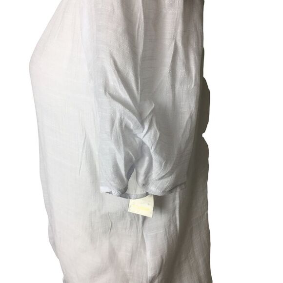 NWT Ivy Ridge, Button Front Blouse Lace Tie Front Size Medium - Picture 3 of 10